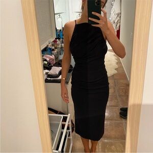 NWT Zara Black Rouched Dress